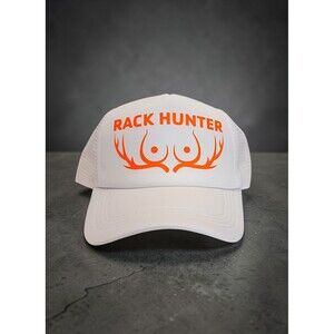 Rack Hunter white trucker hat